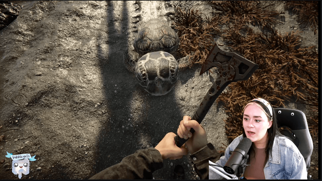 Bubbleguts_ playing Sons of The Forest on her Twitch Stream